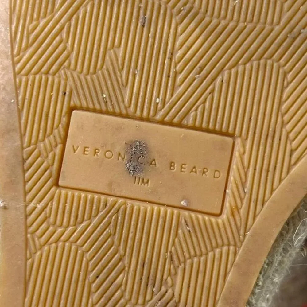 Veronica Beard Ivy Espadrille Wedge Sandal cognac suede raffia buckle size 11